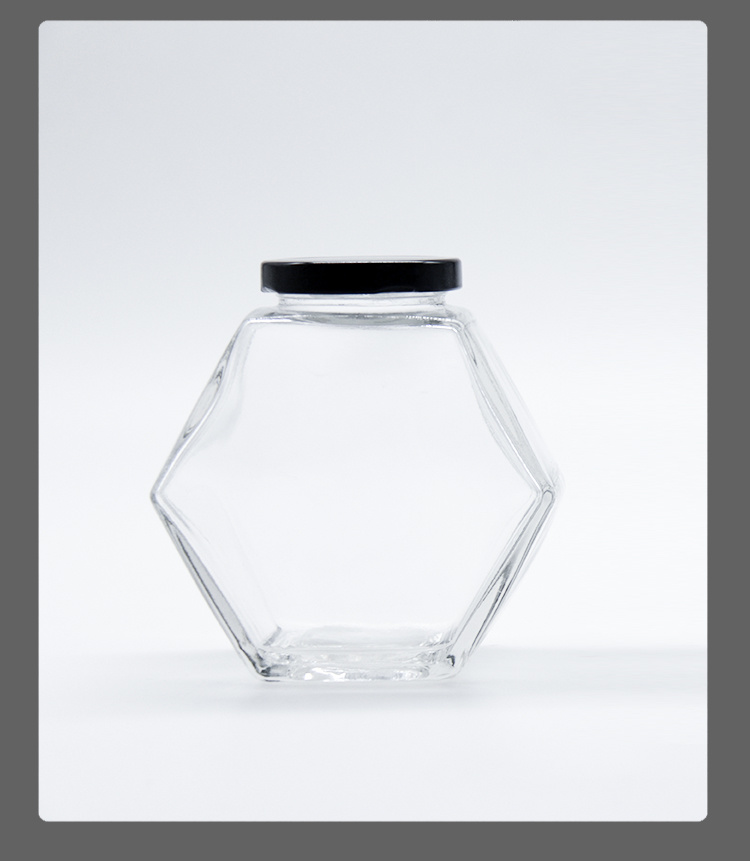 100/180/280/380ml Wholesale Six Sides Glass Food Storage Jar with Lid