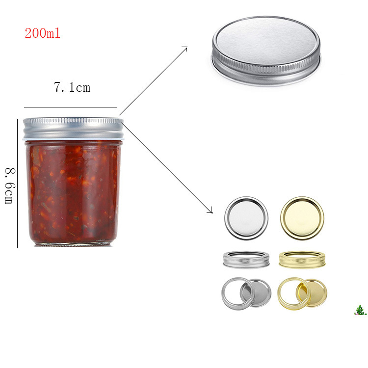 Honey Food Mason Jar Jam Jar with Screw Lids Wide Mouth