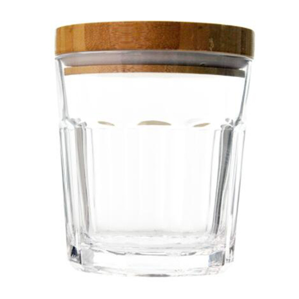 Food Glass Storage Jar with Bamboo Lid for Serving Tea, Coffee, Spice