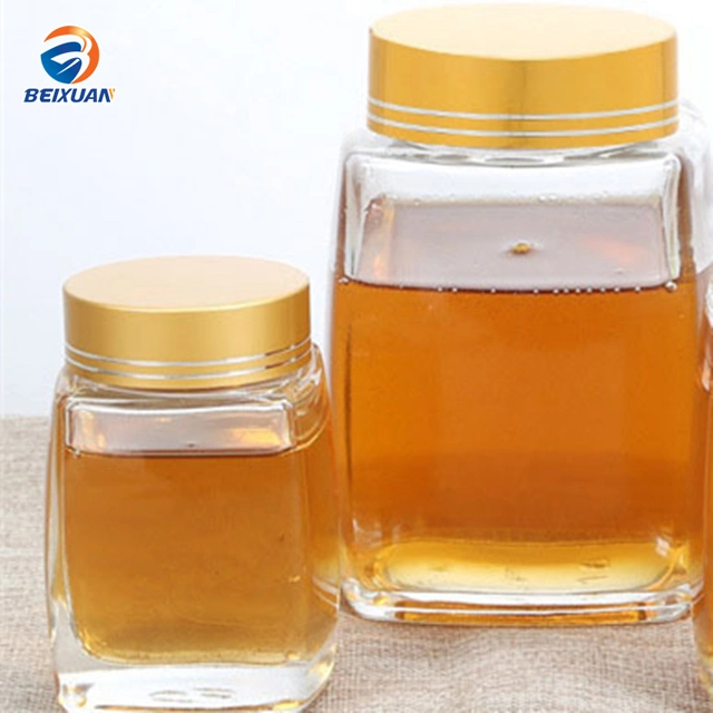 Wholesale 360ml Square Glass Jars with Plastic Cap or Metal Cap for Honey Buyers