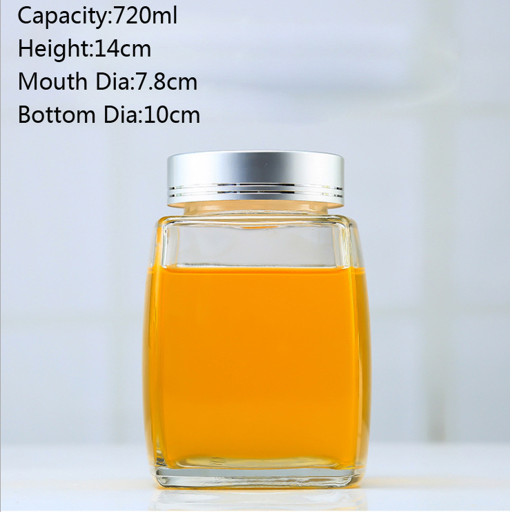 Square Shape Glass Honey Storage Bottle