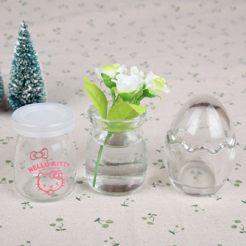 100ml Hot-Sale Clear Glass Pudding, Jelly Jar with Cover