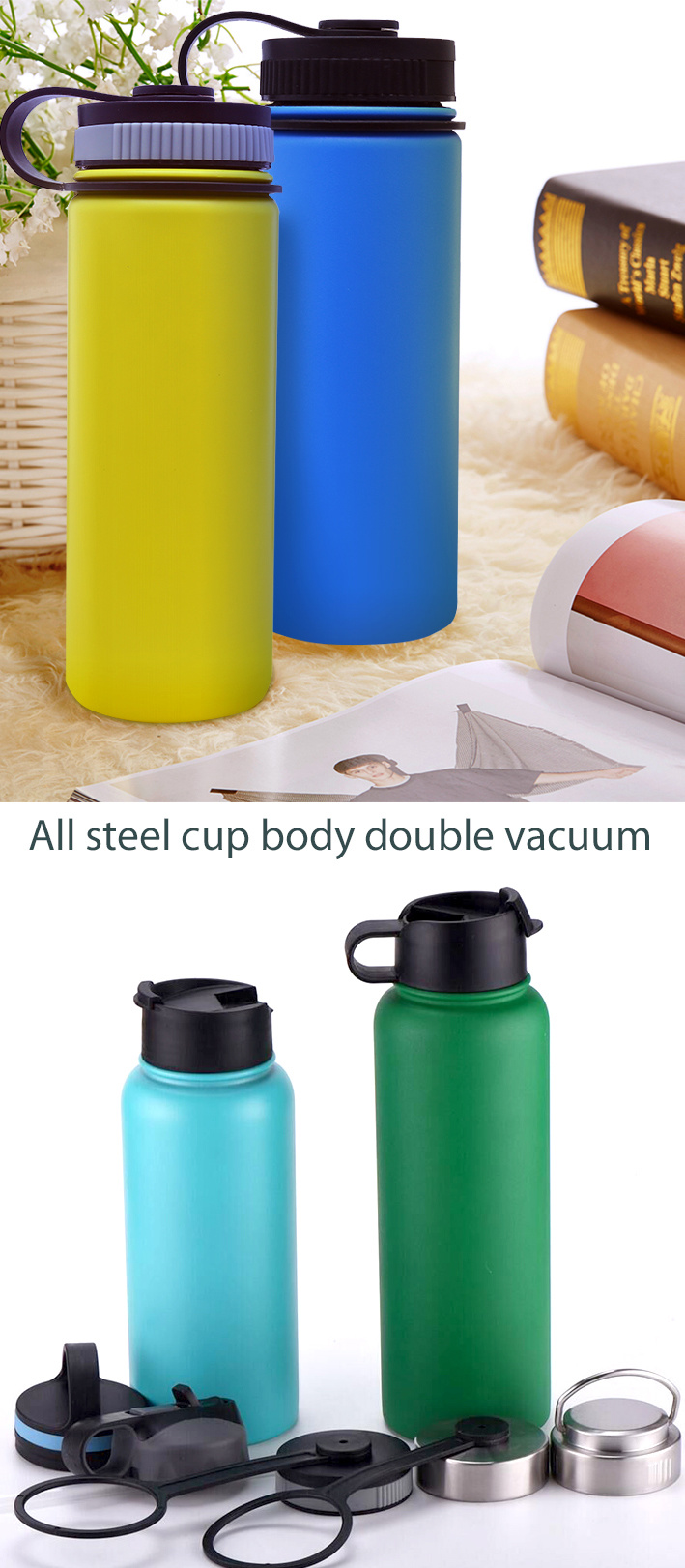 Stainless Steel Water Bottle Vacuum Flask Coffee Mug Flask Water Bottle Travel Mug