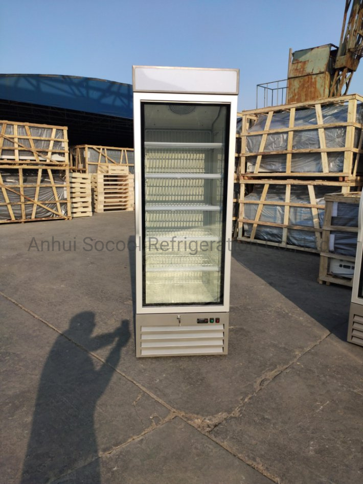 Single Glass Door Commercial Freezer for Frozen Foods and Ice Cream