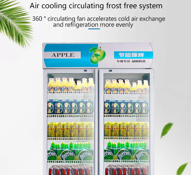 Low-Noise Glass Door Beverage Display Cooling Cabinet for Store