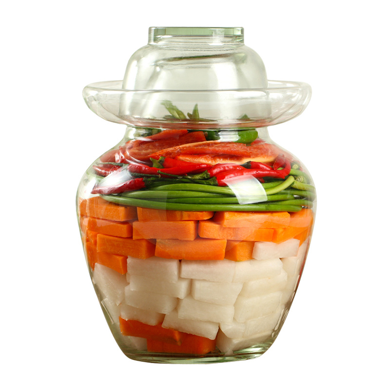 Chines Style Pickles Jar, 2.5kg-10kg Glass Pickles Bottle