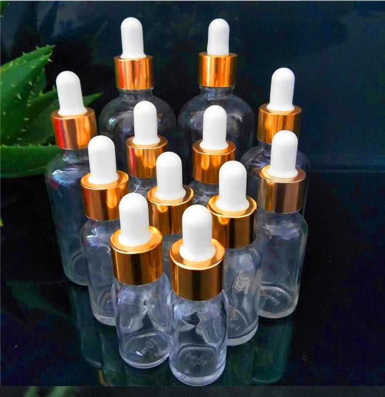 Gold Drop Bottle Transparent Glass Oil Bottle 30ml