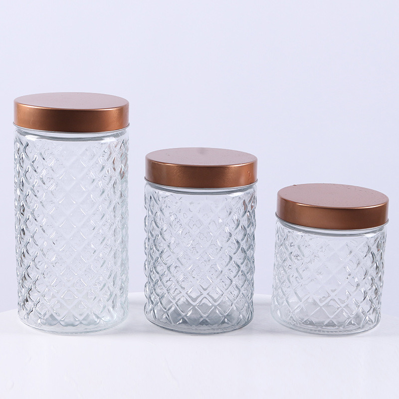 Glass Storage Jar with Lid Glass Food Storage Canister Cookie Jar