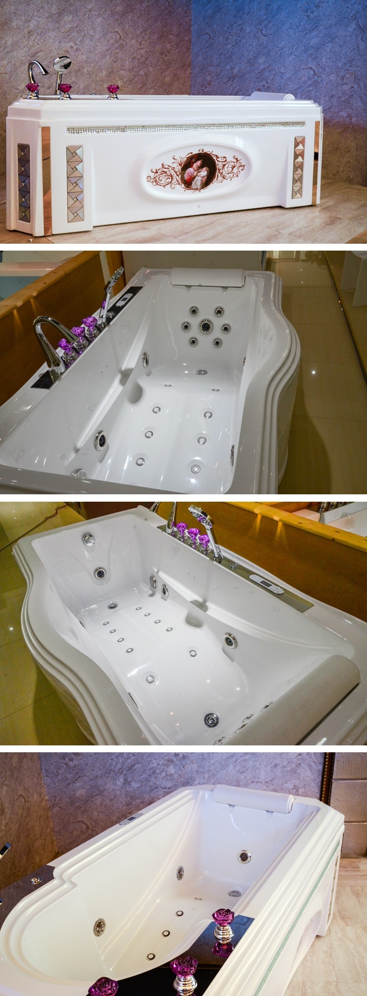 2019 Latest Vintage Style with Waterfall Faucet Indoor Bathtub Massage