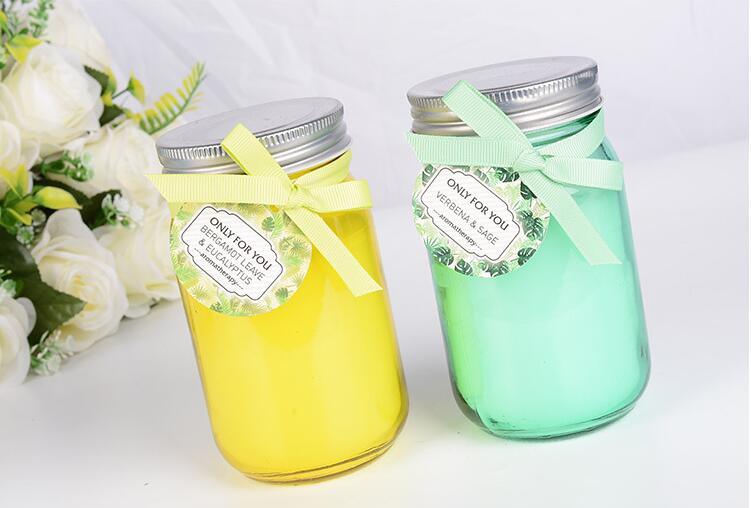 Cheap Glass Mason Jar with Metal Lids for Candle