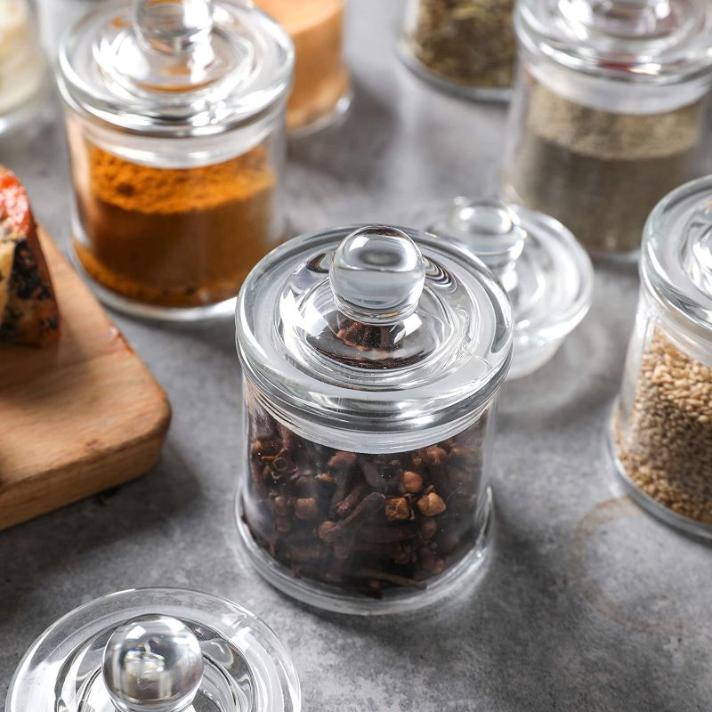 3oz Small Glass Storage Bottles Glass Spice Jars with Airtight Lids for Seasoning and Salt