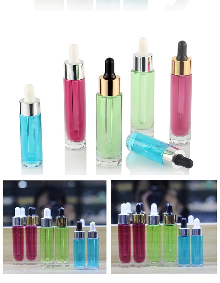 Wholesale Cosmetic Gradient Glass Essential Oil/Serum Bottles with Dropper