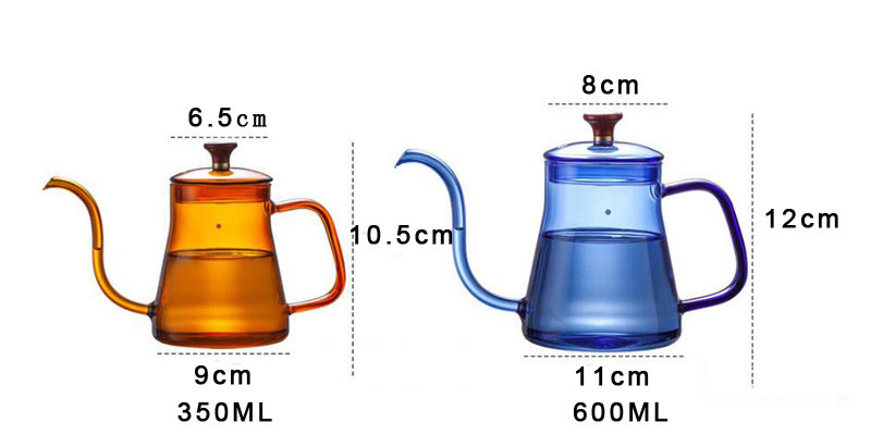 Colorful Glass Coffee Pot Pyrex Glass Gift Coffee Maker High Borosilicate Glass Teapot