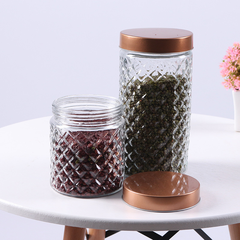 Glass Storage Jar with Lid Glass Food Storage Canister Cookie Jar