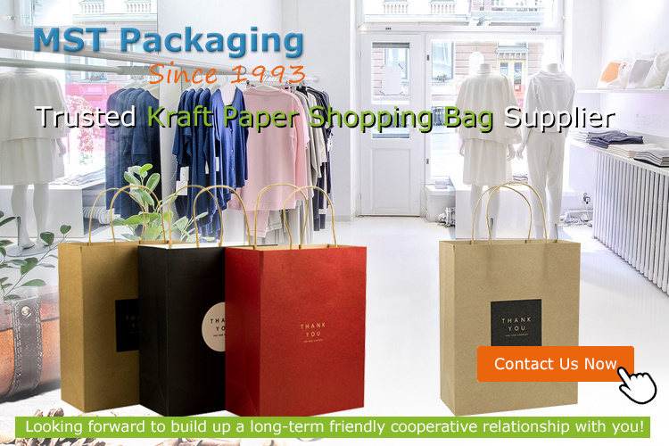 Plant High Quality Shopping Bag with Handle Kraft Packing Paper Bags