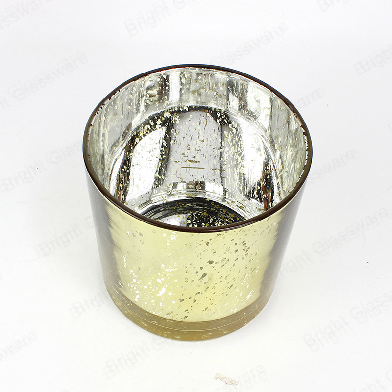 New Luxury Large Crackle Gold Glass Candle Jars for Wedding