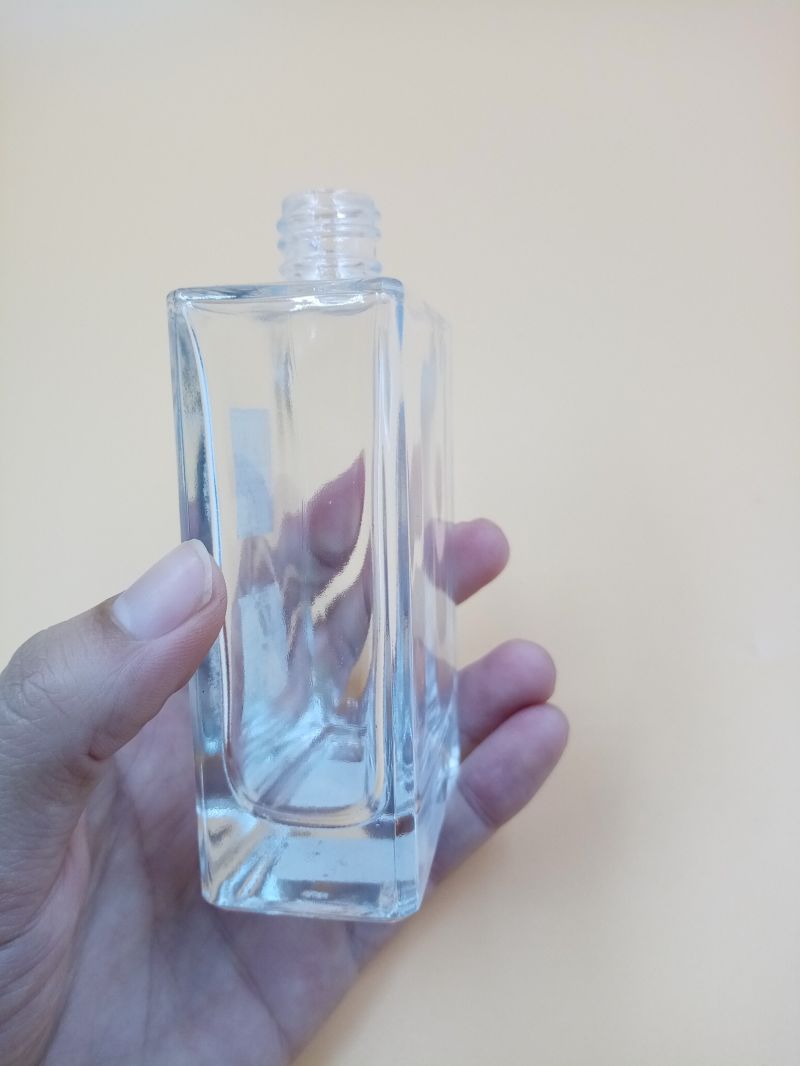 Custom Glass Perfume Bottle Square Perfume Glass Bottle 100ml