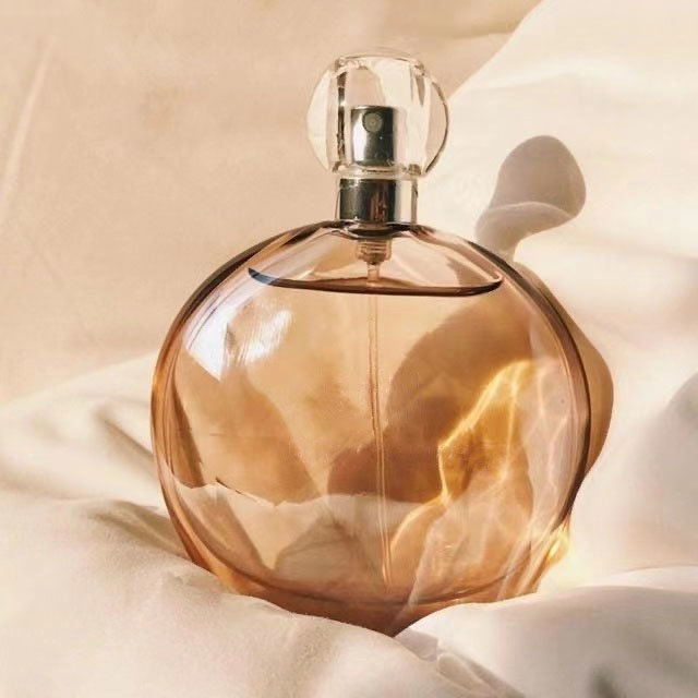 Round Bottles 50ml Empty Glass Perfume Bottles Spray with Clear Metal Lid