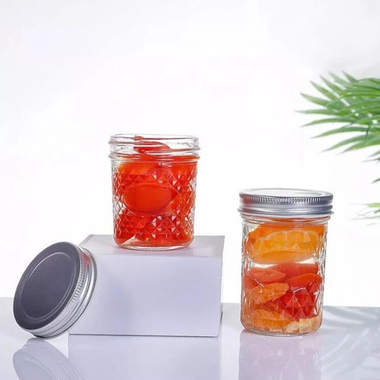 100ml Glass Mason Jar Shaped Caviar Jar Embossed