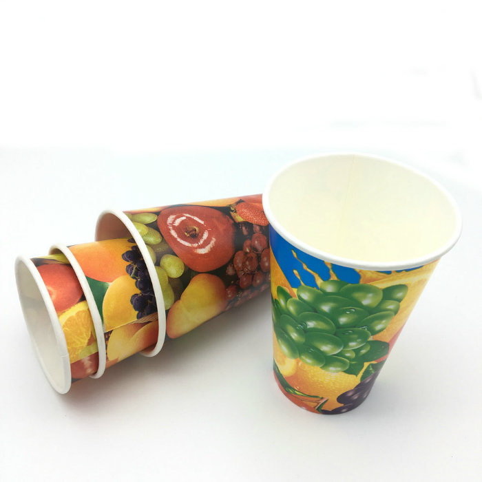 Fruit Juice Paper Cup for Cold Drinking with PE Coating