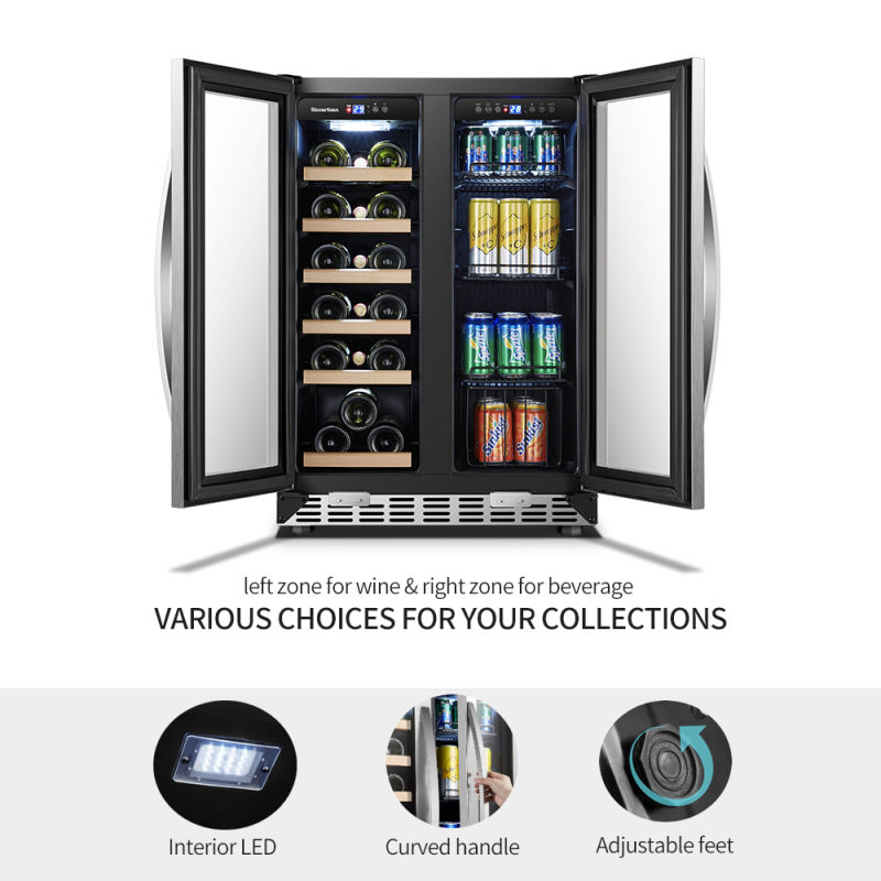 18 Bottles and 55 Cans Beverage Combined Cabinet/Wine and Beverage Cooler