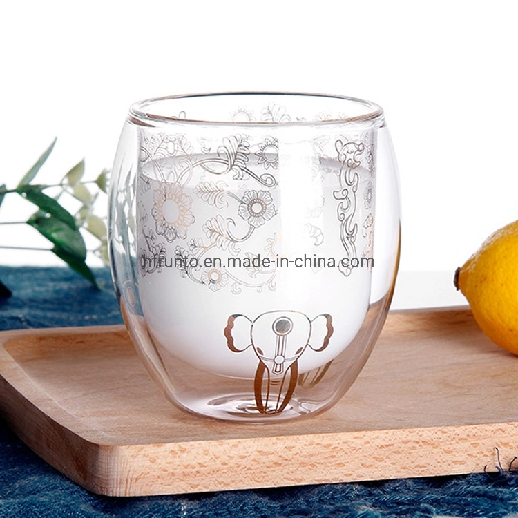 Hot Selling Double-Wall Glass Water Mug Borosilicate Glass Milk Cup Custom Advertising Cup