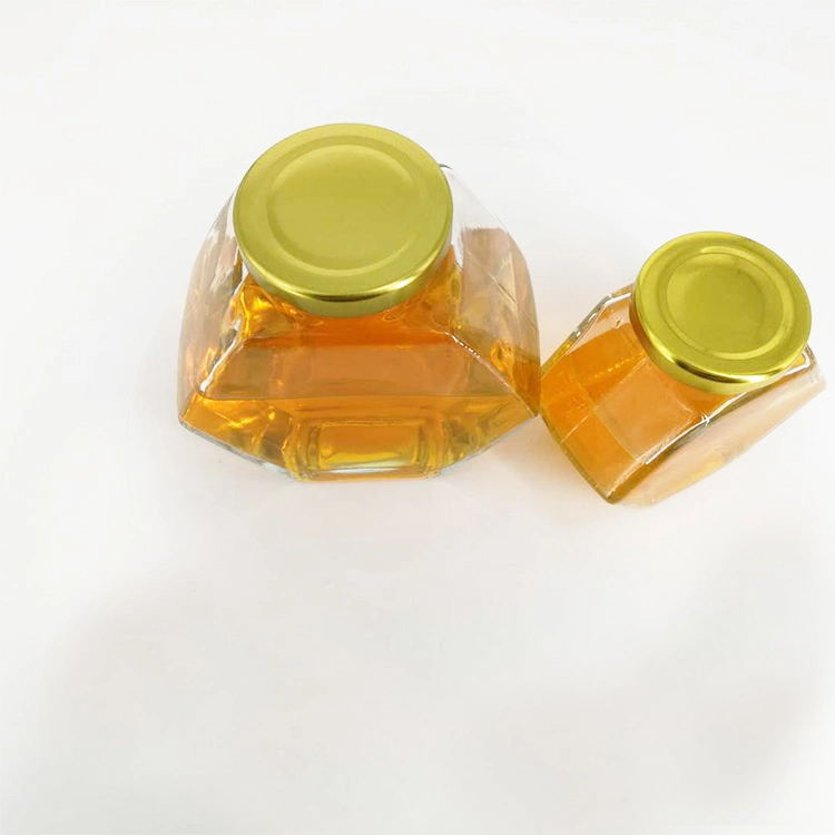 Honey Hexagon Glass Jam Honey Jars 280ml 380ml 400g