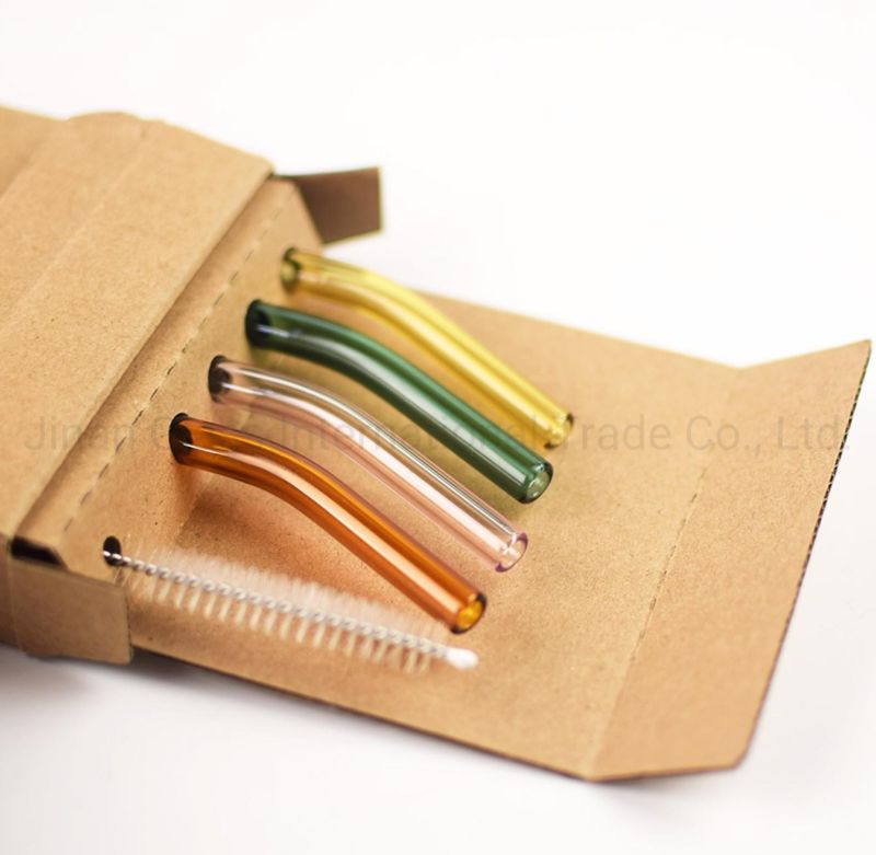 Glass Tumber with Bamboo Lid and Straw Glass Drinking Straw