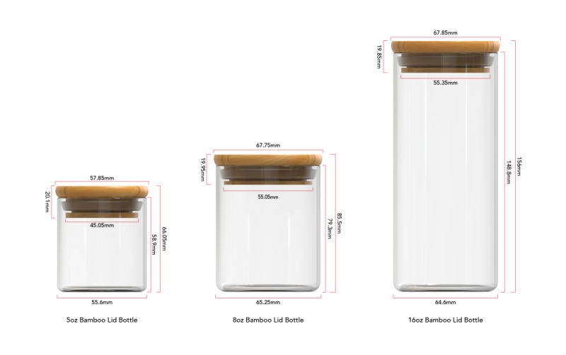 Food Storage Honey Empty Glass Jars for Canning with Lid