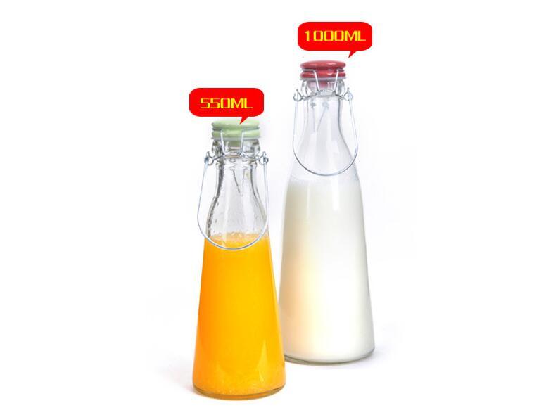 1000ml (1 litre) Glass Bottle with Ceramic Flip-Top Swing Lid & Carry Handle