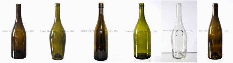 Wholesale 750ml Cork Finish Burgundy Glass Wine Bottles