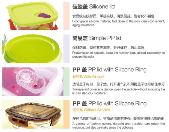 Glass Containers Food Storage Set Sandwich Lunch Box Container with 2 Compartments