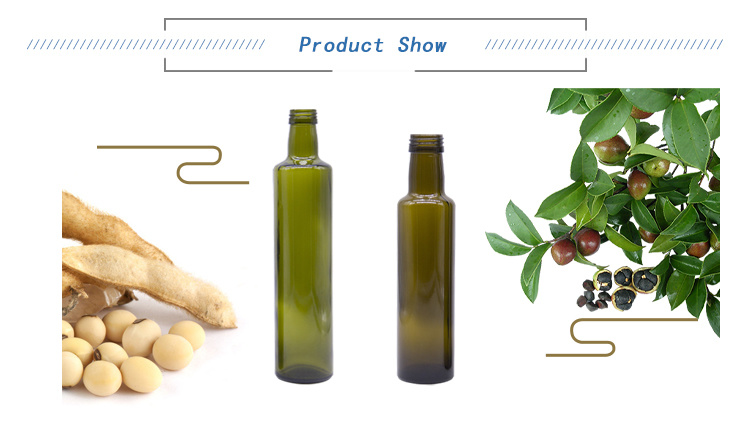 Wholesale 500ml Round Green Glass Olive Oil Bottle