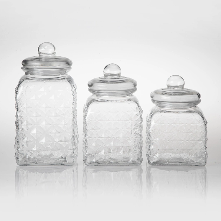 Factory Price Customized Glass Food Storage Jar Bottle Spice Containers with Airtight Glass Lid