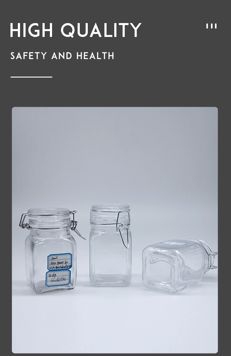 300ml 500ml Food Safe Glass Jar with Clip Lid /Airtight Storage Jar