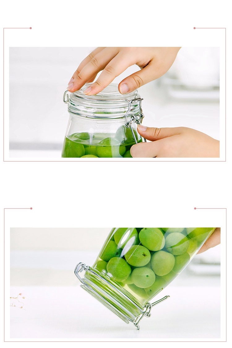 Storage Glass Jar with Airtight Clip Top Lid