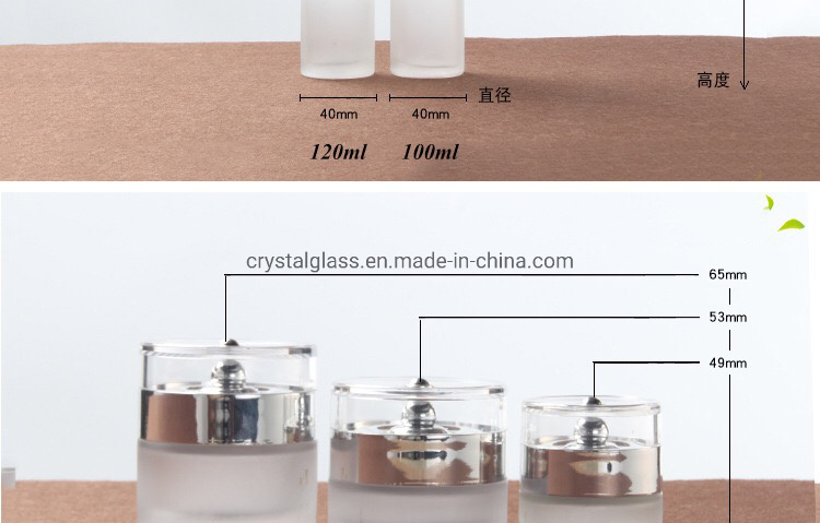 Crystal Glass Cosmetic Jars with Slver Caps 20g 30g 50g