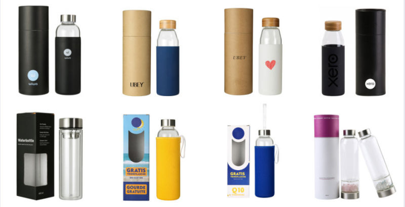 Sports Borosilicate Glass Water Bottle with Sleeve for Drinking