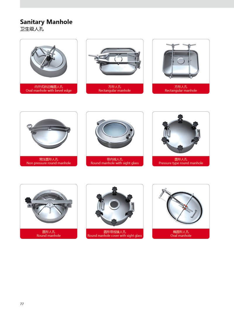 Stainless Steel Pressure Manhole Covers with Sight Glass