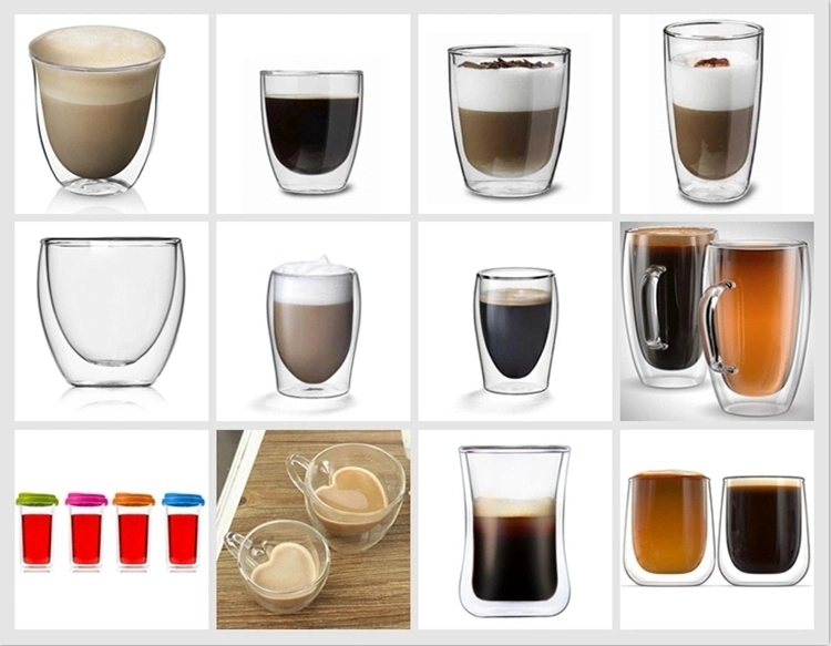 Customized Double Wall Glass Mugs Glass Blank Coffee Mugs Wholesale for Latte Coffee Glasses