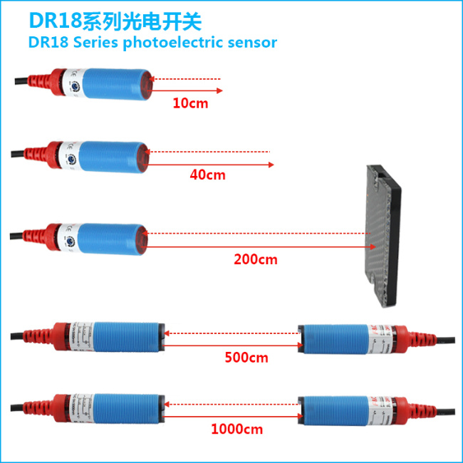 Glass Bottle Detection M18 Photoelectric Sensor for Water Bottling Machine