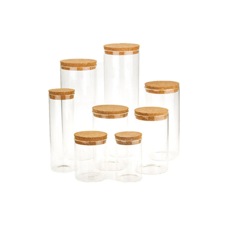 34 Oz Glass Jar Borosilicate Canister with Cork Stopper Lid