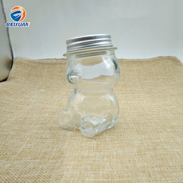 160ml Bear Shape Bottle Candy Jar Beverage Glass Bottle Glass Jar