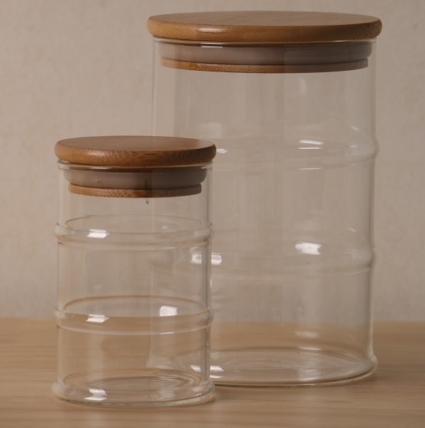 Stratified Transparent Glass Storage Jar for Hot Sale