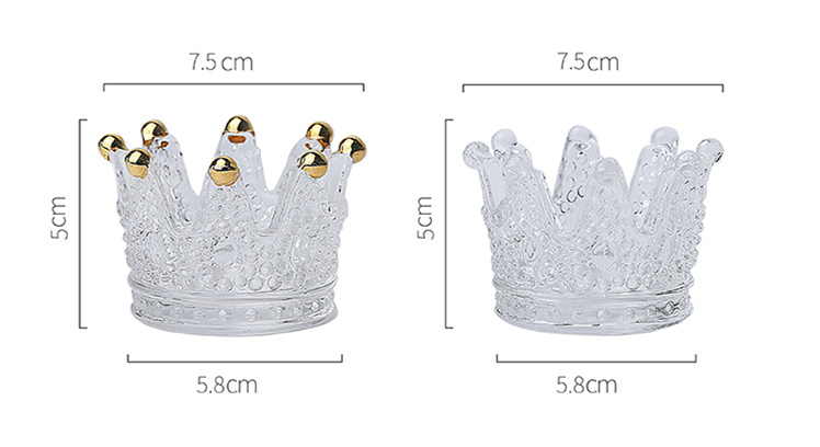 Glass Crown Candle Holders Glass Candle Jars for Home Decoration