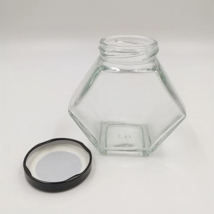 Wholesale Hexagonal Glass Jar for Food Honey Storage