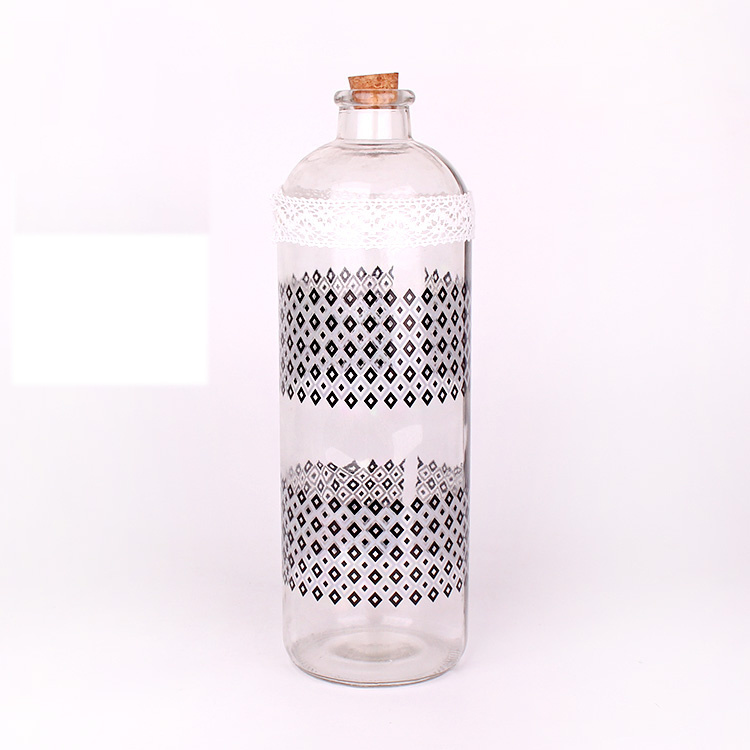 1000ml Glass Juice Bottle with Cork