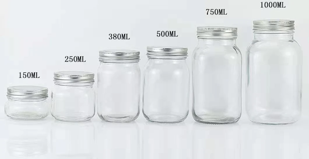 Wholesale 500ml1000ml Regular Mouth Canning Jar Storage Glass Mason Jar with Lids