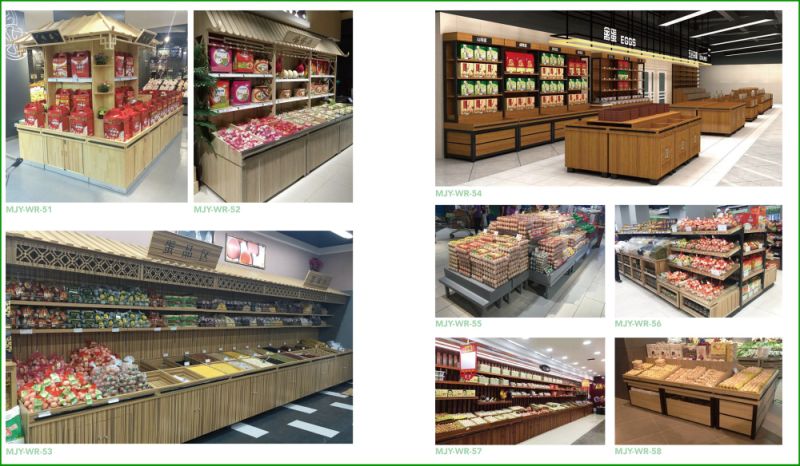 Wooden Pickles Display Shelving for Supermarket