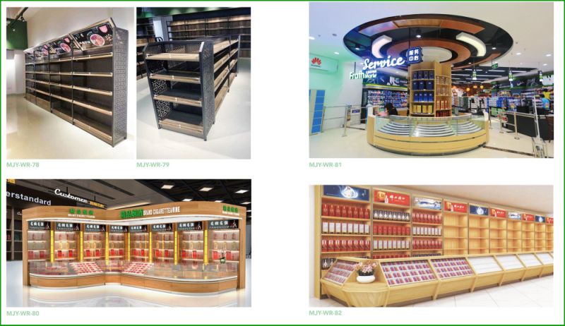 Wooden Pickles Display Shelving for Supermarket